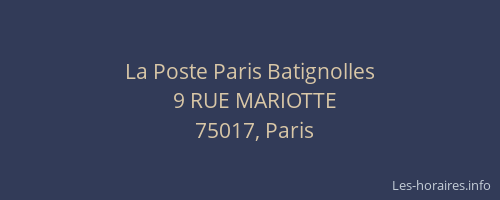 La Poste Paris Batignolles