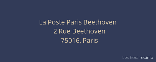La Poste Paris Beethoven