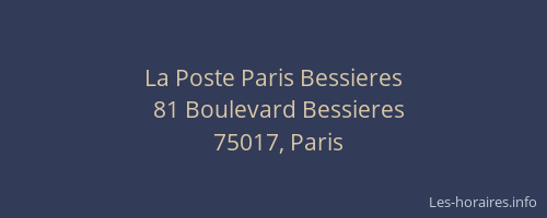 La Poste Paris Bessieres