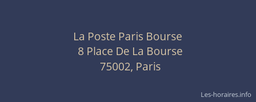La Poste Paris Bourse