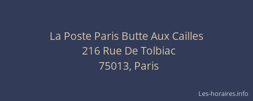 La Poste Paris Butte Aux Cailles