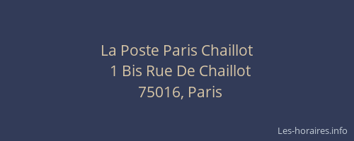 La Poste Paris Chaillot