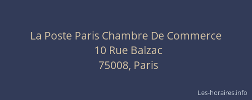 La Poste Paris Chambre De Commerce