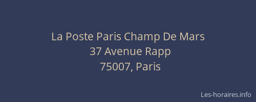 La Poste Paris Champ De Mars