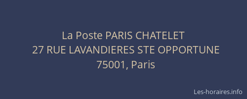 La Poste PARIS CHATELET