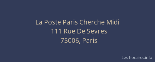 La Poste Paris Cherche Midi