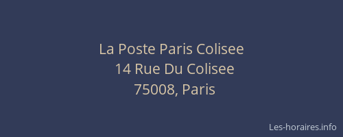 La Poste Paris Colisee
