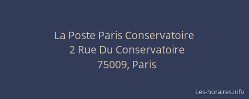 La Poste Paris Conservatoire