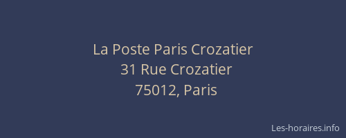La Poste Paris Crozatier