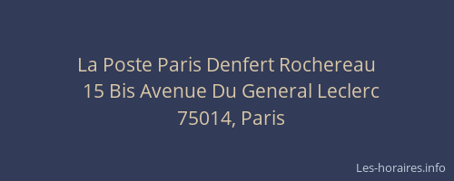 La Poste Paris Denfert Rochereau