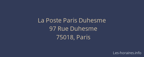 La Poste Paris Duhesme
