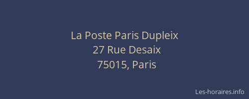 La Poste Paris Dupleix