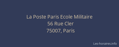 La Poste Paris Ecole Militaire
