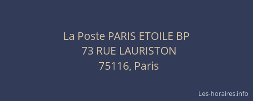 La Poste PARIS ETOILE BP