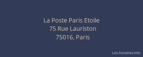 La Poste Paris Etoile
