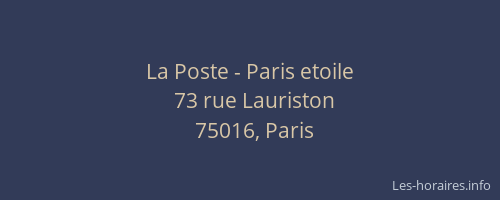 La Poste - Paris etoile