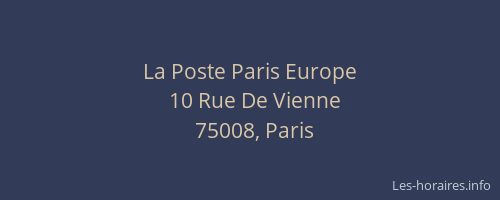 La Poste Paris Europe