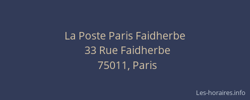 La Poste Paris Faidherbe