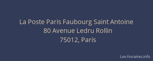 La Poste Paris Faubourg Saint Antoine