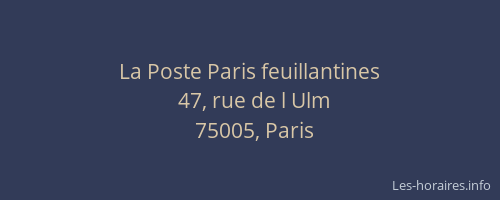 La Poste Paris feuillantines