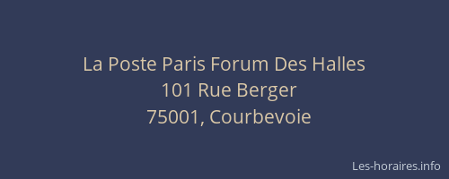 La Poste Paris Forum Des Halles