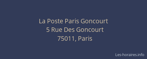 La Poste Paris Goncourt
