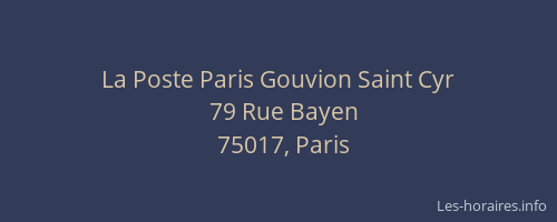 La Poste Paris Gouvion Saint Cyr