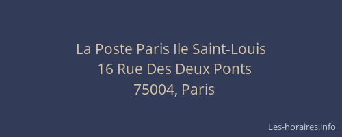 La Poste Paris Ile Saint-Louis