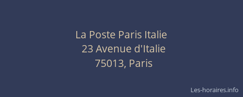La Poste Paris Italie