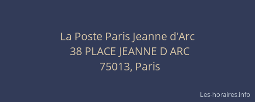 La Poste Paris Jeanne d'Arc