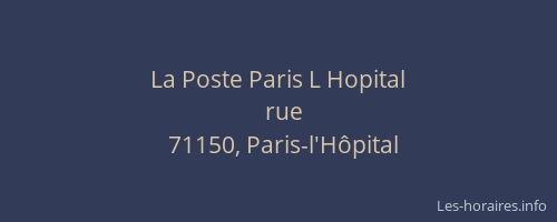 La Poste Paris L Hopital