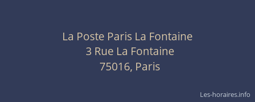 La Poste Paris La Fontaine