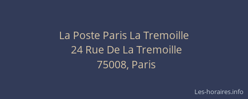 La Poste Paris La Tremoille