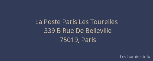 La Poste Paris Les Tourelles