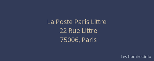 La Poste Paris Littre