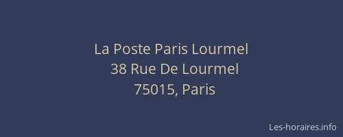 La Poste Paris Lourmel