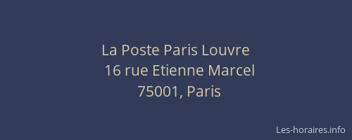 La Poste Paris Louvre
