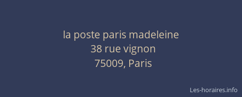 la poste paris madeleine