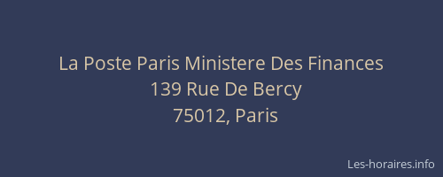 La Poste Paris Ministere Des Finances