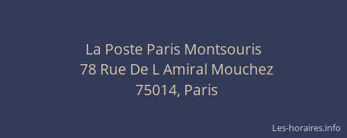 La Poste Paris Montsouris