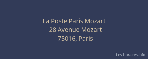 La Poste Paris Mozart