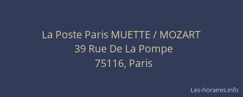 La Poste Paris MUETTE / MOZART