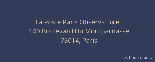 La Poste Paris Observatoire