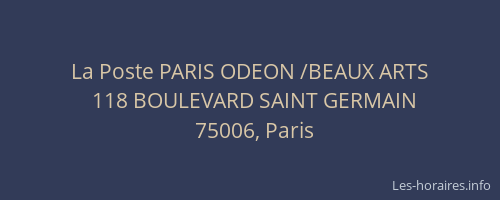 La Poste PARIS ODEON /BEAUX ARTS