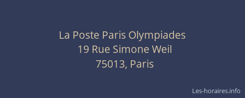 La Poste Paris Olympiades
