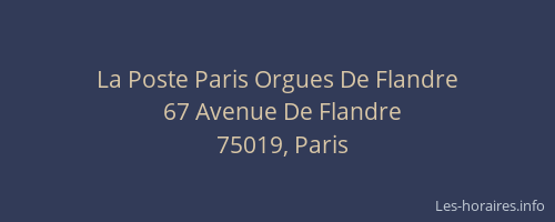 La Poste Paris Orgues De Flandre
