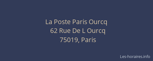 La Poste Paris Ourcq