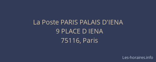 La Poste PARIS PALAIS D'IENA