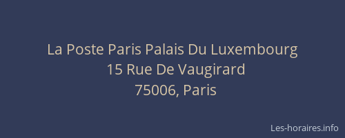 La Poste Paris Palais Du Luxembourg