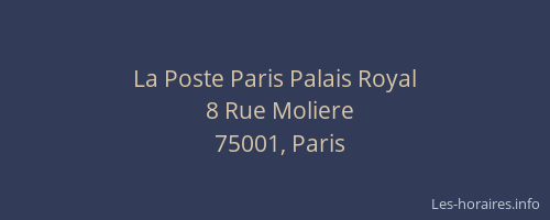 La Poste Paris Palais Royal